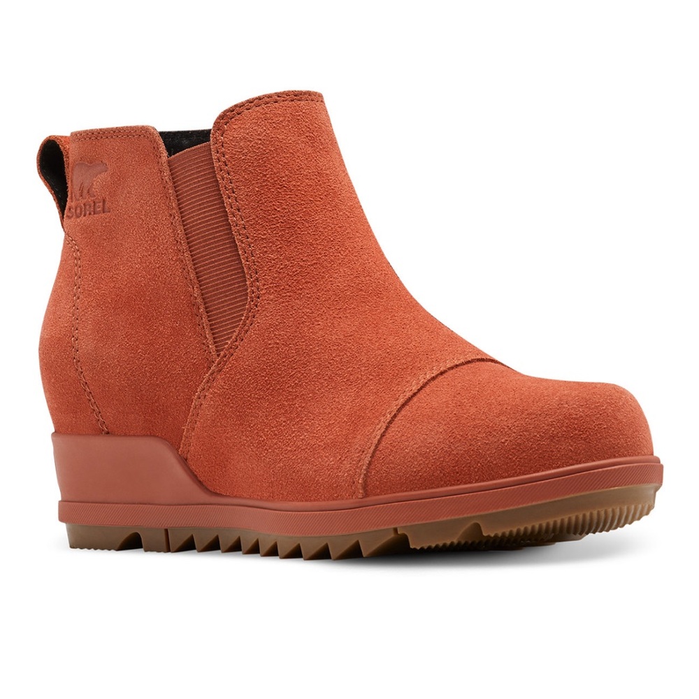 Sorel “Evie” Pull-On Suede Booties